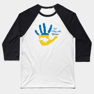 We stay with Ukraine, Fuck Putin, Stand with Ukraine, Stop War, Middle Finger, Anti Putin, Strong Ukraina Baseball T-Shirt